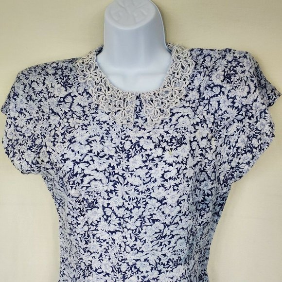 Byer Too Womens Vintage 90s Floral Dress Cottage Core Long Lace Size 7 - Picture 2 of 12